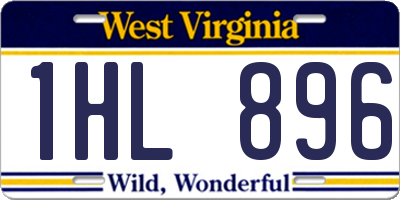 WV license plate 1HL896
