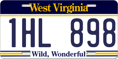WV license plate 1HL898