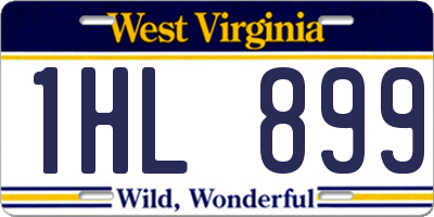 WV license plate 1HL899
