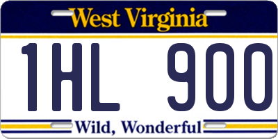 WV license plate 1HL900