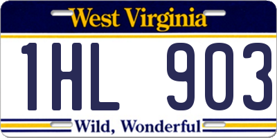 WV license plate 1HL903