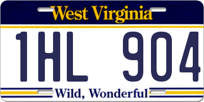 WV license plate 1HL904
