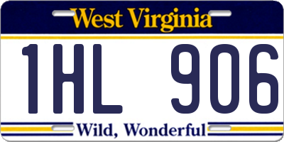 WV license plate 1HL906