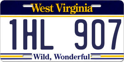 WV license plate 1HL907
