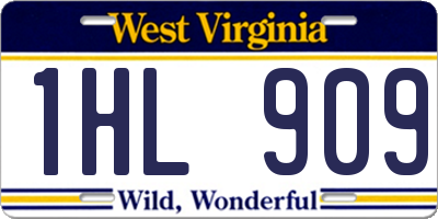 WV license plate 1HL909