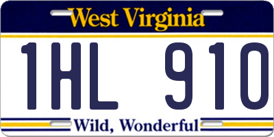 WV license plate 1HL910