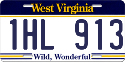 WV license plate 1HL913