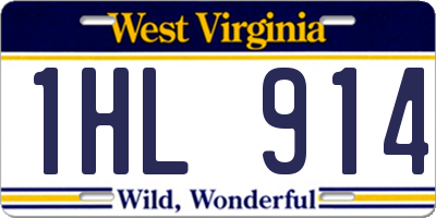 WV license plate 1HL914