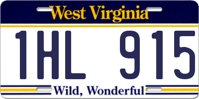 WV license plate 1HL915