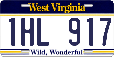 WV license plate 1HL917