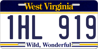 WV license plate 1HL919