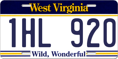 WV license plate 1HL920