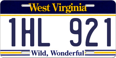 WV license plate 1HL921