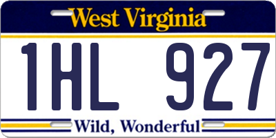 WV license plate 1HL927