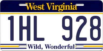 WV license plate 1HL928