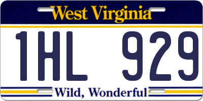 WV license plate 1HL929