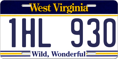 WV license plate 1HL930