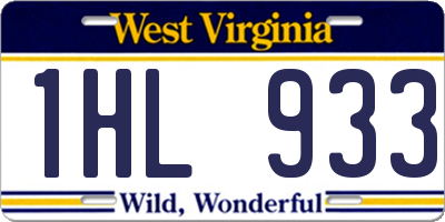 WV license plate 1HL933