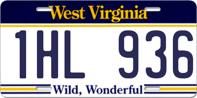WV license plate 1HL936