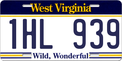 WV license plate 1HL939