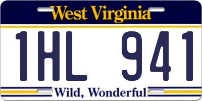 WV license plate 1HL941