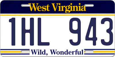WV license plate 1HL943