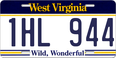 WV license plate 1HL944