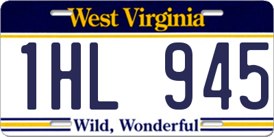 WV license plate 1HL945