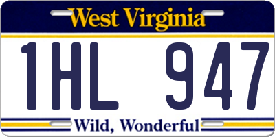 WV license plate 1HL947