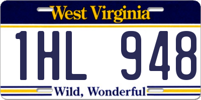 WV license plate 1HL948