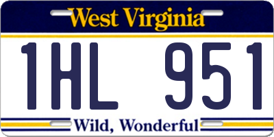 WV license plate 1HL951