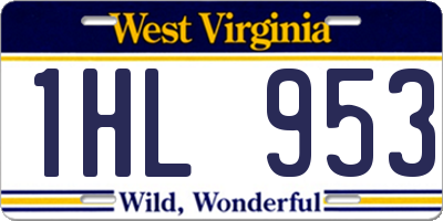 WV license plate 1HL953
