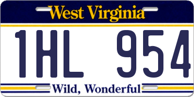 WV license plate 1HL954