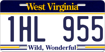 WV license plate 1HL955