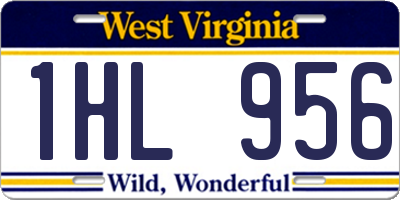 WV license plate 1HL956