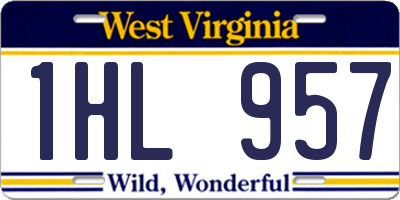 WV license plate 1HL957