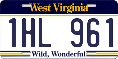 WV license plate 1HL961