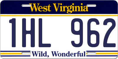 WV license plate 1HL962