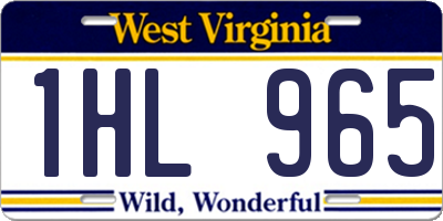 WV license plate 1HL965