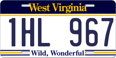 WV license plate 1HL967