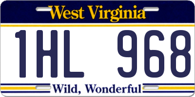 WV license plate 1HL968