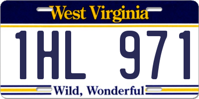 WV license plate 1HL971