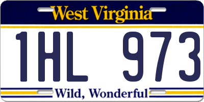 WV license plate 1HL973
