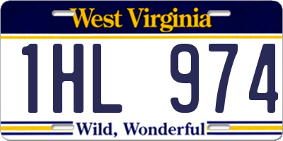 WV license plate 1HL974