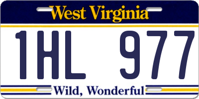WV license plate 1HL977