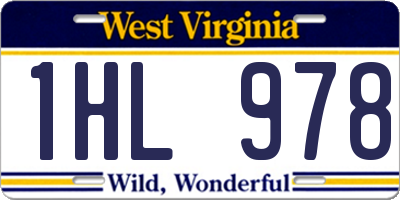WV license plate 1HL978