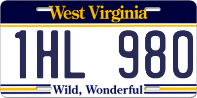 WV license plate 1HL980