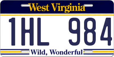 WV license plate 1HL984