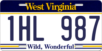 WV license plate 1HL987