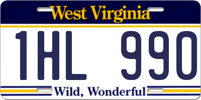 WV license plate 1HL990